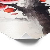 赤く咲く花 フォトプリント            (角)