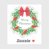 赤く基本的なクリスマスのリースの輪郭 シール (シート)