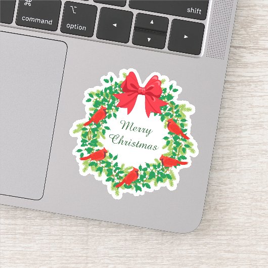 赤く基本的なクリスマスのリースの輪郭 シール (詳細)
