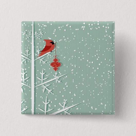 赤く基本的なボタン 缶バッジ (正面)