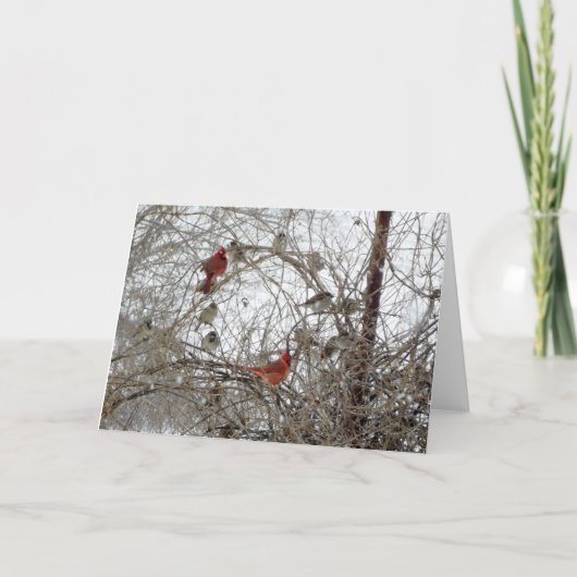 赤く基本的なリース シーズンカード (正面)