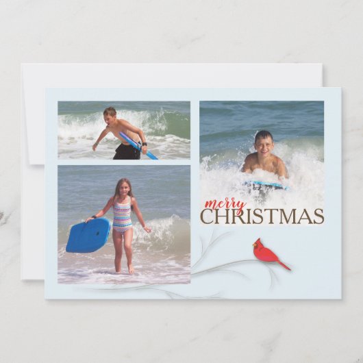 赤く基本的な二重味方された数々のな写真カード シーズンカード (正面)