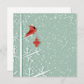 赤く基本的な招待状 招待状 (正面/裏面)