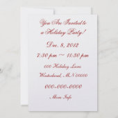 赤く基本的な鳥の雪 招待状 (裏面)