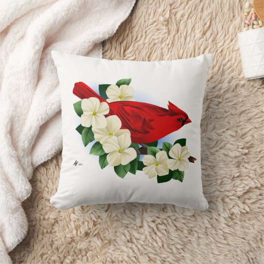 赤く基本的な鳥 クッション (ブランケット)