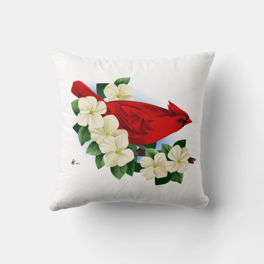 赤く基本的な鳥 クッション (裏面)