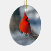 赤く基本的な鳥 セラミックオーナメント (右)