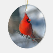 赤く基本的な鳥 セラミックオーナメント (左)