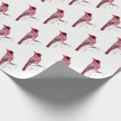 赤く基本的な鳥 ラッピングペーパー (角)