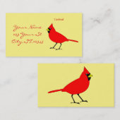 赤く基本的な鳥Thunder_Cove 名刺 (正面/裏面)