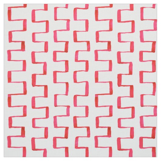 赤く幾何学的で色彩の鮮やかなパターン生地 ファブリック (見本)