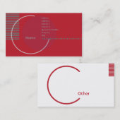 赤く幾何学的な円-ビジネス 名刺 (正面/裏面)