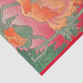 赤く日本のなケシのプリントのティッシュペーパー 薄葉紙 (詳細)