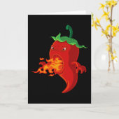 赤く焼けた唐辛子 カード (黄色い花)