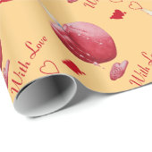 赤く燃えるハート型のキャンドル(ロマンチック) ラッピングペーパー (ロールコーナー)