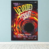 赤く燃える火の中のブラックホール キャンバスプリント (インサイチュ (ウッドフロア))