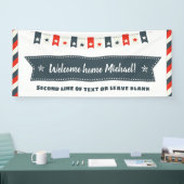 赤く白いおよびブルースターは7月第4起点に歓迎します 横断幕 (トレードショー)