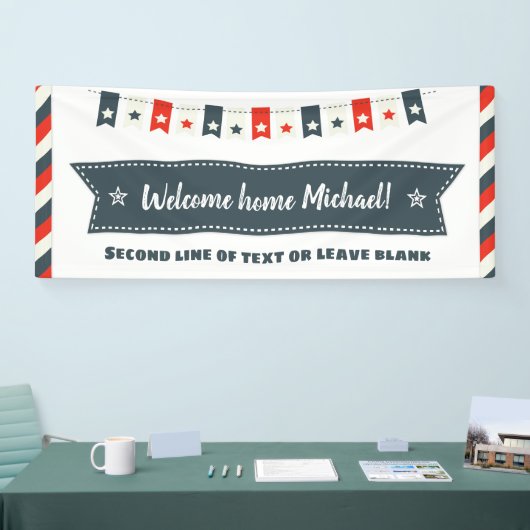 赤く白いおよびブルースターは7月第4起点に歓迎します 横断幕 (トレードショー)