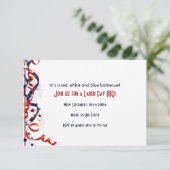 赤く白いおよびブルーリボンおよび星の労働者の日 招待状 (スタンド正面)