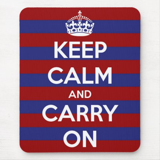 赤く白いおよび青い縞 マウスパッド (正面)