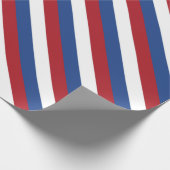 赤く白いおよび青い縞 ラッピングペーパー (角)