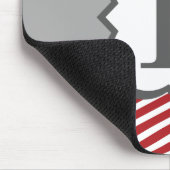 赤く白いモノグラムの手紙Lシェブロン マウスパッド (コーナー)