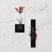 赤く白いヴィンテージのチューリップの花屋プロダクトラベル スキニー名刺 (正面/裏面)