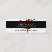 赤く白いヴィンテージのチューリップの花屋プロダクトラベル スキニー名刺 (裏面)