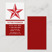 赤く白い星の入れ墨の名刺 名刺 (正面/裏面)