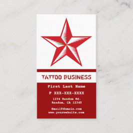 赤く白い星の入れ墨の名刺 名刺