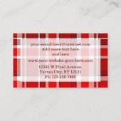 赤く白い格子縞のタータンチェック 名刺 (裏面)