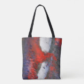 赤く白い灰色の抽象芸術のトートバック トートバッグ (裏面)