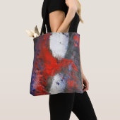 赤く白い灰色の抽象芸術のトートバック トートバッグ (クローズアップ)