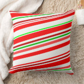 赤く白い緑のお祝いのはっか菓子は縞で飾ります クッション (ブランケット)