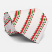 赤く白い緑のキャンディ・ケーンのストライプのタイ ネクタイ (ロール)