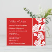 赤く白い花の卒業パーティーの発表 招待状 (スタンド正面)