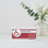 赤く白い障害がある記号の名刺 名刺 (スタンド正面)