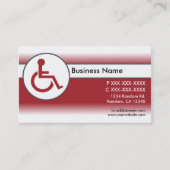 赤く白い障害がある記号の名刺 名刺 (正面)