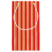 赤く白い黄色のストライブ柄のクッキーの交換のベーキングは袋に入れます スモールペーパーバッグ (裏面)