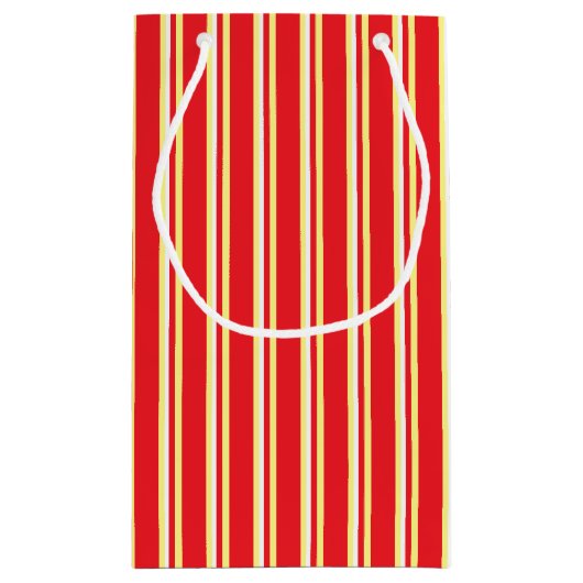 赤く白い黄色のストライブ柄のクッキーの交換のベーキングは袋に入れます スモールペーパーバッグ (裏面)