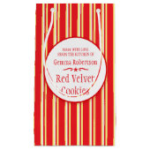 赤く白い黄色のストライブ柄のクッキーの交換のベーキングは袋に入れます スモールペーパーバッグ (正面)