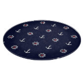 赤く白くおよび青のいかりパターン カッティングボード (角)