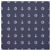 赤く白くおよび青のいかりパターン ファブリック (見本)