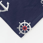 赤く白くおよび青のいかりパターン フリースブランケット (角)