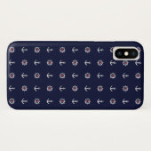 赤く白くおよび青のいかりパターン Case-Mate iPhoneケース (裏面(横))