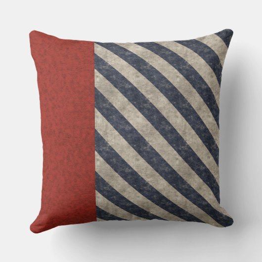 赤く白くおよび青のグランジなアメリカ クッション (裏面)