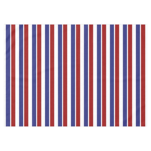 赤く白くおよび青のストライプのなテーブルクロス テーブルクロス (正面(横))