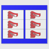 赤く白くおよび青のテーマの幸運なSevens ラッピングペーパー (フラット)