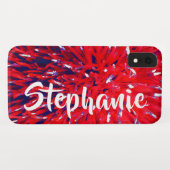 赤く白くおよび青のパーソナライズなiPhone XR、XS、XS Case-Mate iPhoneケース (裏面(横))