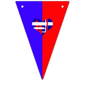 赤く白くおよび青の三角形のパーティーの旗布の旗 バンティングフラッグ (第1の旗)